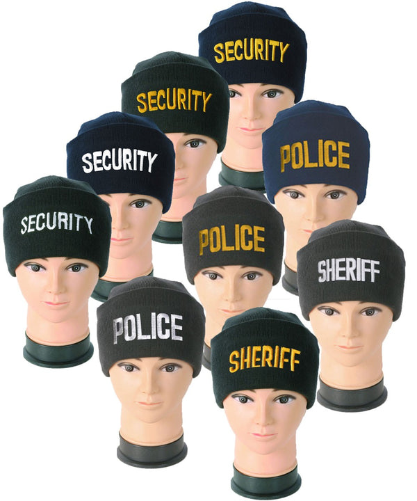 EMBROIDERED BEANIES WITH ID (SECURITY, POLICE, SHERIFF)
