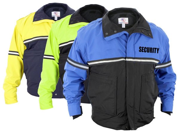 FIRST CLASS WATER PROOF ZIP-OFF SLEEVE BIKE PATROL JACKET WITH REMOVABLE LINER (SECURITY)