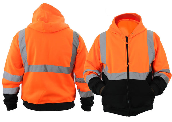 HI-VISIBILITY SAFETY THERMAL ZIPPERED HOODIE