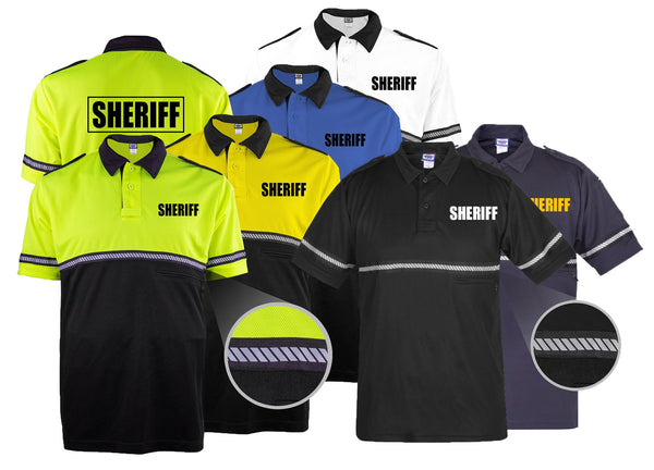 First Class Two Tone Sheriff Bike Patrol Shirt with Zipper Pocket and Hash Stripes
