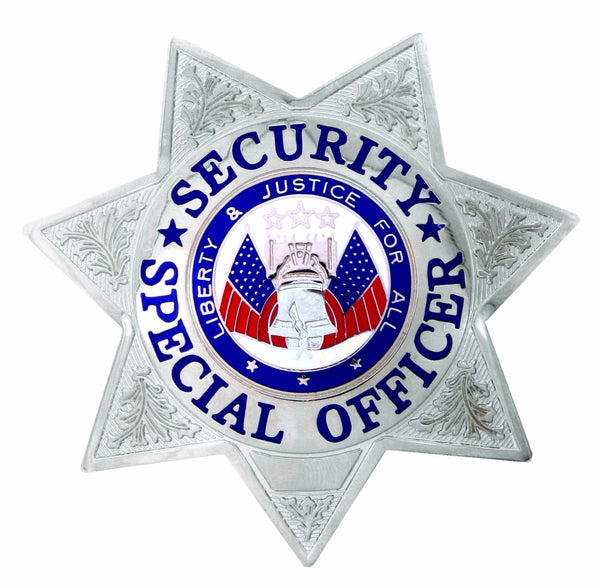 SECURITY SPECIAL OFFICER SILVER 7-POINT STAR BADGE