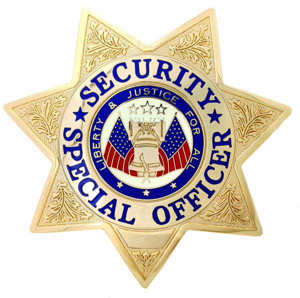 SECURITY SPECIAL OFFICER GOLD 7-POINT STAR BADGE