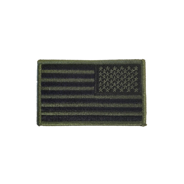 SUBDUED GREEN REVERSE US FLAG EMBLEM E05