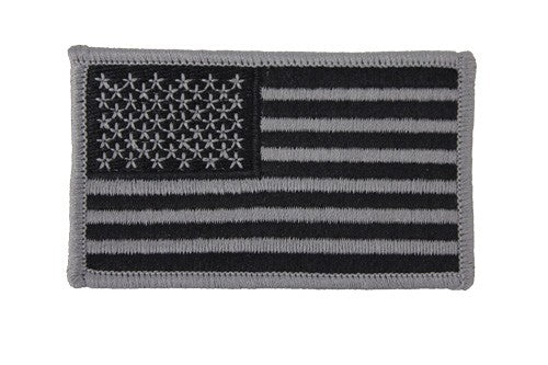 U.S. FLAG EMBLEMS - LEFT SHOULDER (SILVER/BLACK)