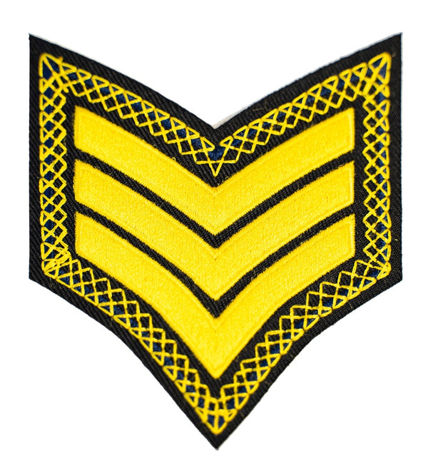 Cross Stitch Sergeant Chevron (Gold on Black)