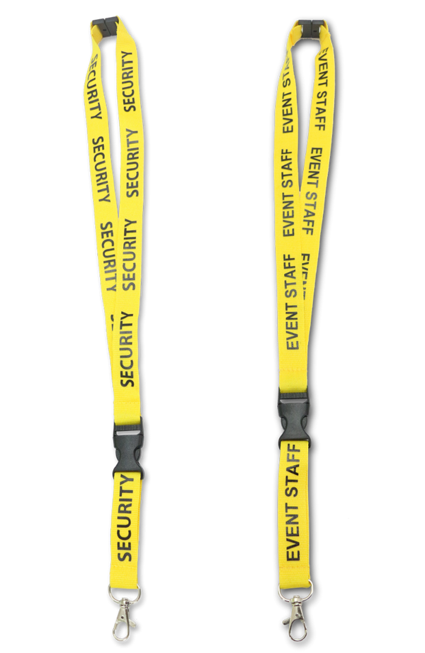YELLOW ID/BADGE LANYARDS WITH QUICK RELEASE