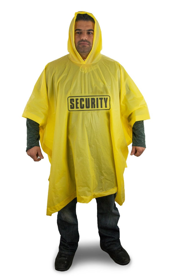 First Class Security Rain Poncho Yellow PVC