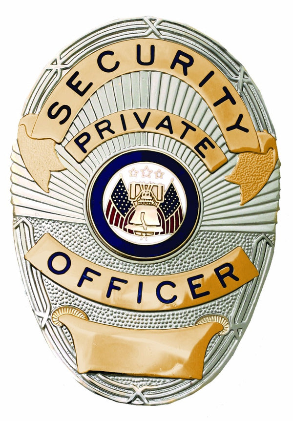 FIRST CLASS PRIVATE SECURITY OFFICER MINI BADGE LAPEL PIN - LIBERTY BELL