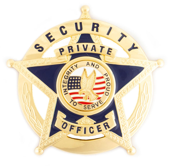 SECURITY PRIVATE OFFICER GOLD 5-POINT STAR BADGE