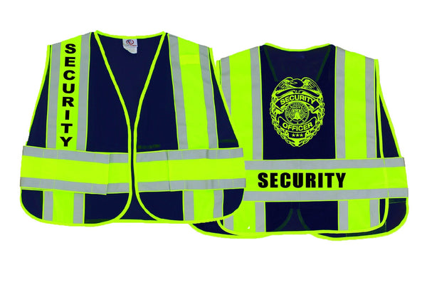 REFLECTIVE DUTY VESTS WITH SECURITY LOGO ON THE BACK (DARK NAVY)