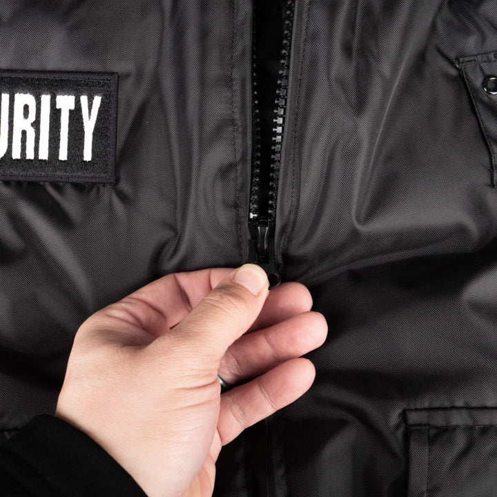 WATCH-GUARD BOMBER JACKET (BLACK) WITH REFLECTIVE SECURITY ID – First ...