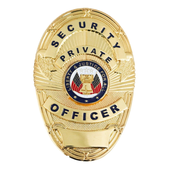 [CUSTOMIZED] SECURITY PRIVATE OFFICER GOLD SHIELD BADGE