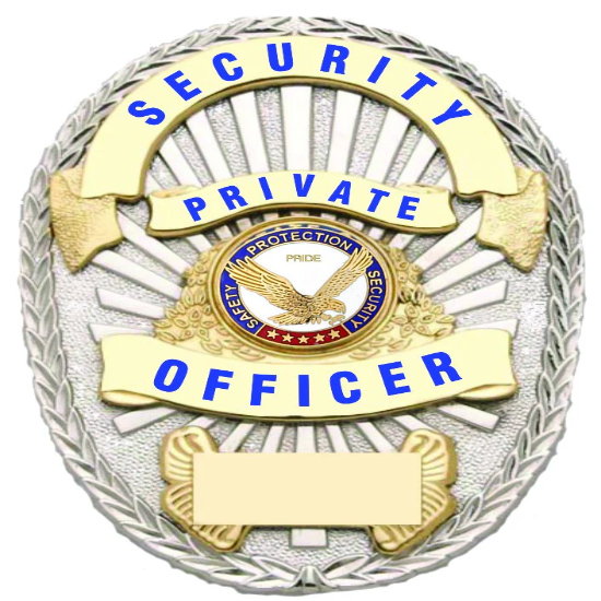 [CUSTOMIZED] SECURITY PRIVATE OFFICER GOLD ON SILVER SHIELD BADGE