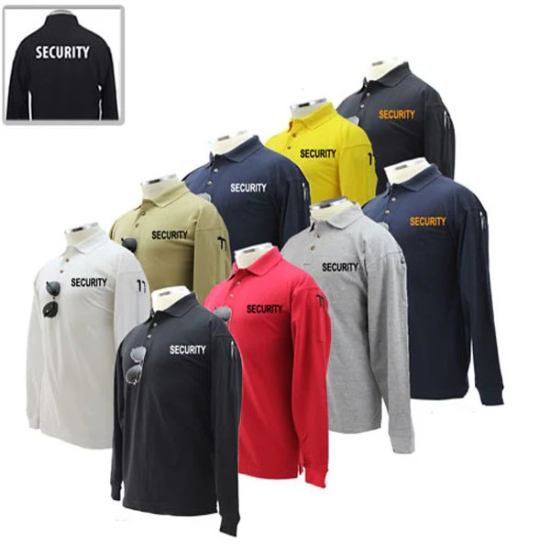 [CUSTOMIZED] SECURITY PRESHRUNK 100% COTTON TACTICAL LONG SLEEVE POLO SHIRT