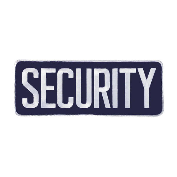 NAVY BLUE AND WHITE SECURITY EMBLEM (10 7/8" x 4")