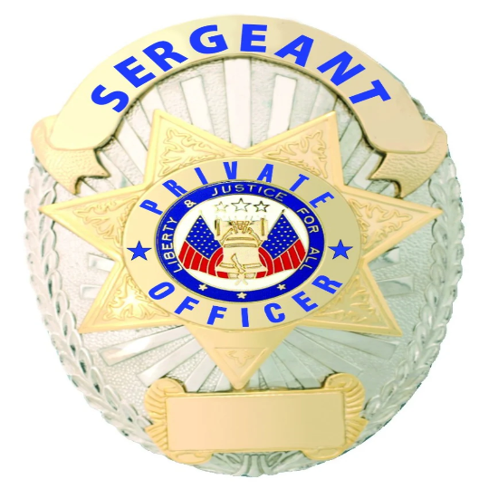 [CUSTOMIZED] SERGEANT PRIVATE OFFICER GOLD ON SILVER SHIELD BADGE