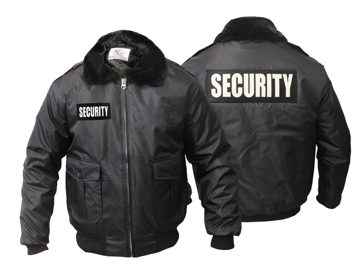 WATCH-GUARD BOMBER JACKET (BLACK) WITH REFLECTIVE SECURITY ID – First ...