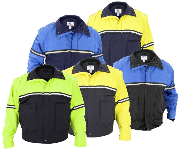 FIRST CLASS WATER PROOF ZIP-OFF SLEEVE BIKE PATROL JACKET WITH REMOVABLE LINER