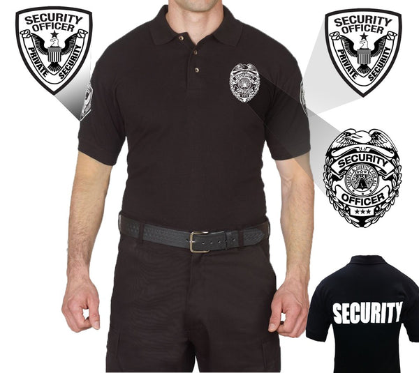 POLY COTTON SECURITY POLO ID FRONT, BACK AND SHOULDERS (SILKSCREEN)