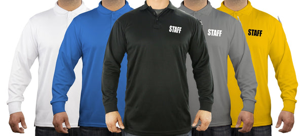 100% Polyester Staff Tactical Performance Polo Long Sleeve Shirt
