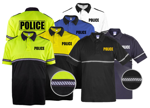 First Class Two Tone Police Bike Patrol Shirt with Zipper Pocket and Hash Stripes