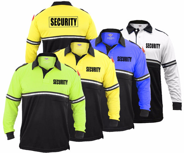SECURITY 100% POLYESTER TWO TONE BIKE PATROL SHIRT WITH ZIPPER POCKET - LONG SLEEVE
