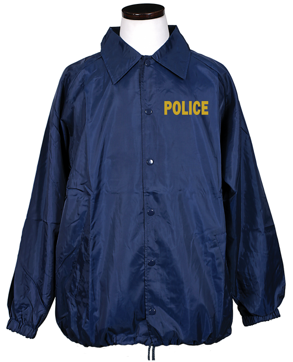 NAVY BLUE WINDBREAKER WITH GOLD POLICE I.D