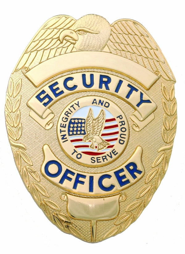 SECURITY OFFICER GOLD SHIELD BADGE