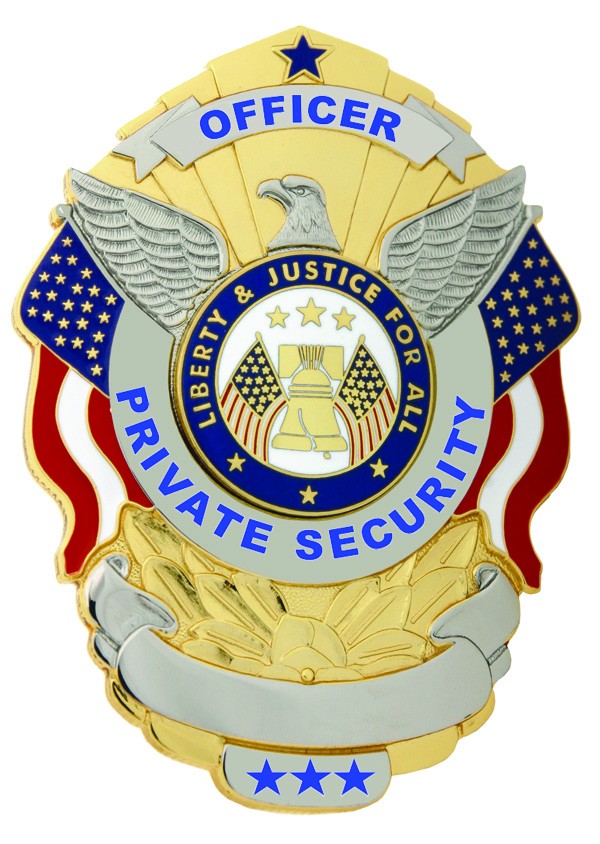 PRIVATE SECURITY OFFICER EAGLE OVER FLAGS SHIELD BADGE