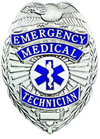 EMERGENCY MEDICAL TECHNICIAN SILVER SHIELD BADGE