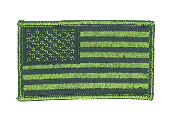 GREEN AND BLACK AMERICAN FLAG EMBLEM