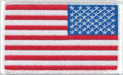 U.S. FLAG EMBLEMS - RIGHT SHOULDER (WHITE BORDER)