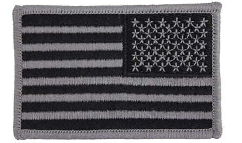 U.S. FLAG EMBLEMS - RIGHT SHOULDER (SILVER/BLACK)
