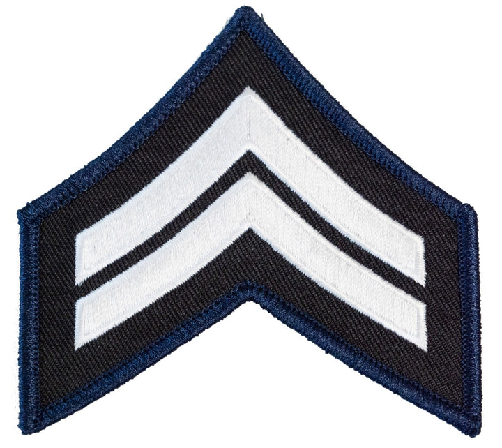 Corporal Chevron (Black on White with Blue Border) – First Class Uniforms