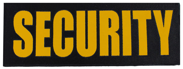 SECURITY BACK EMBLEM WITH GOLD REFLECTIVE TEXT