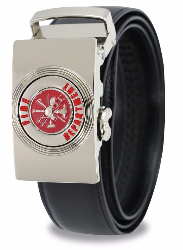 METAL BELT BUCKLES WITH ADJUSTABLE HIGH QUALITY LEATHER (FIRE DEPARTMENT) (SIZE FITS 28-44)
