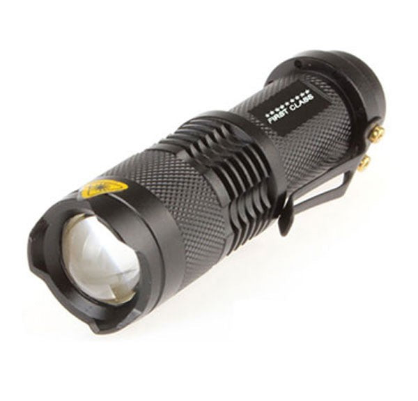 MINI 300 LUMENS CREE Q5 LED ZOOMABLE RECHARGEABLE FLASHLIGHT