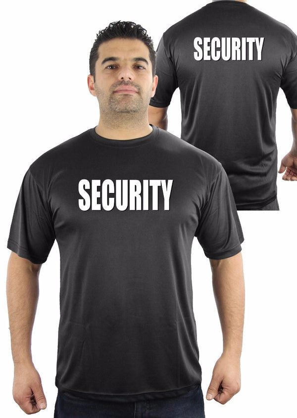 SECURITY 100% POLYESTER BLACK T-SHIRT