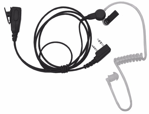 SURVEILLANCE EARPHONE WITH LAPEL MICROPHONE(FOR KENWOOD & UAW 2 PRONG RADIOS