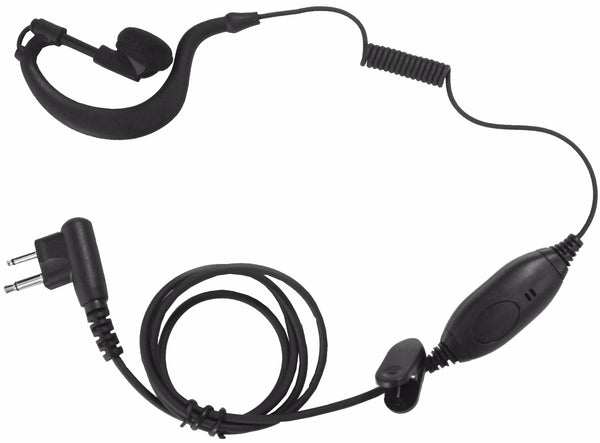 EAR HANGER EARPHONE WITH VOX/PTT LAPEL MICROPHONE (FOR KENWOOD & UAW 2 PRONG RADIOS) UA32